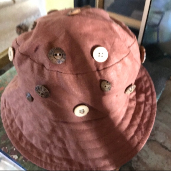 Barneys New York Vintage Brown Button Bucket Hat main image 4